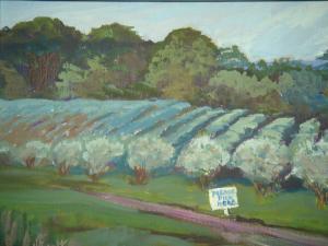 Blueberry patch painting
